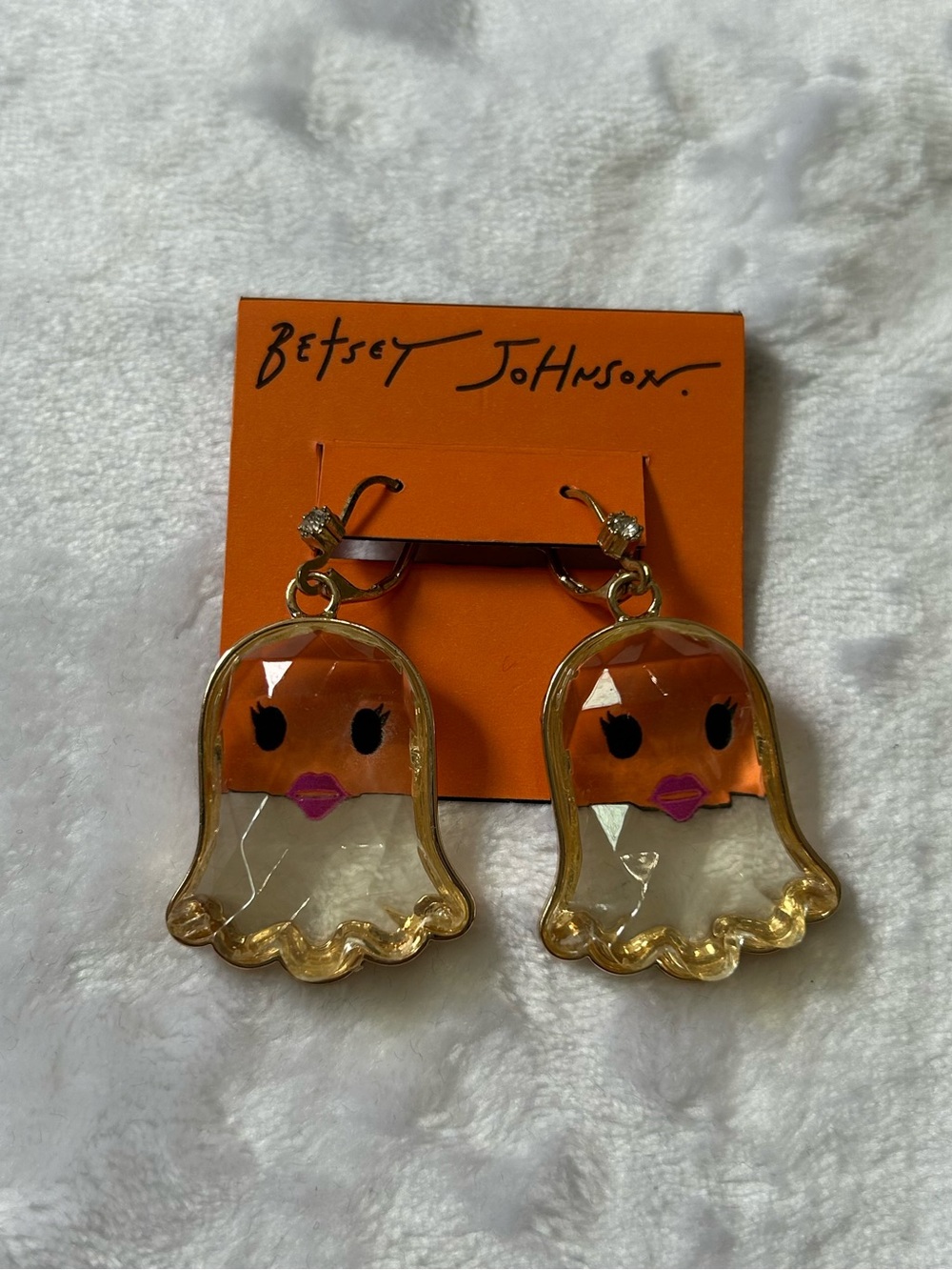 Betsey Johnson Ghost Drop Earrings NWT
